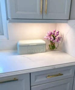 Inspire Me! Home Decor Bread Boxes Large White Metal Bread Box