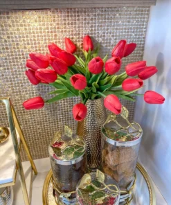 Inspire Me! Home Decor Red Tulip Bundle Floral Stems