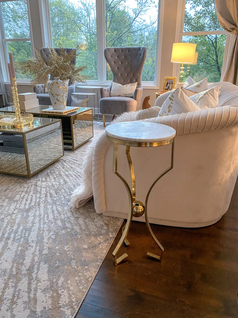 Inspire Me! Home Decor Marble Size Table With Gold Base