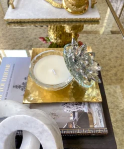 Inspire Me! Home Decor Crystal Lotus Top Candle (2 Colors)