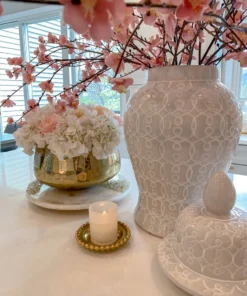 Inspire Me! Home Decor Oversized White Patterned Ginger Jar