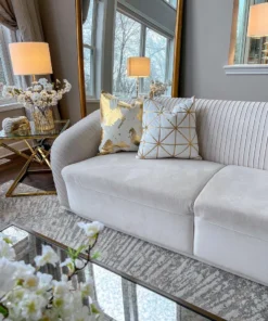 Cloud9d PILLOWS, RUGS, & THROWS Sera Ivory Gold Pillow - 20