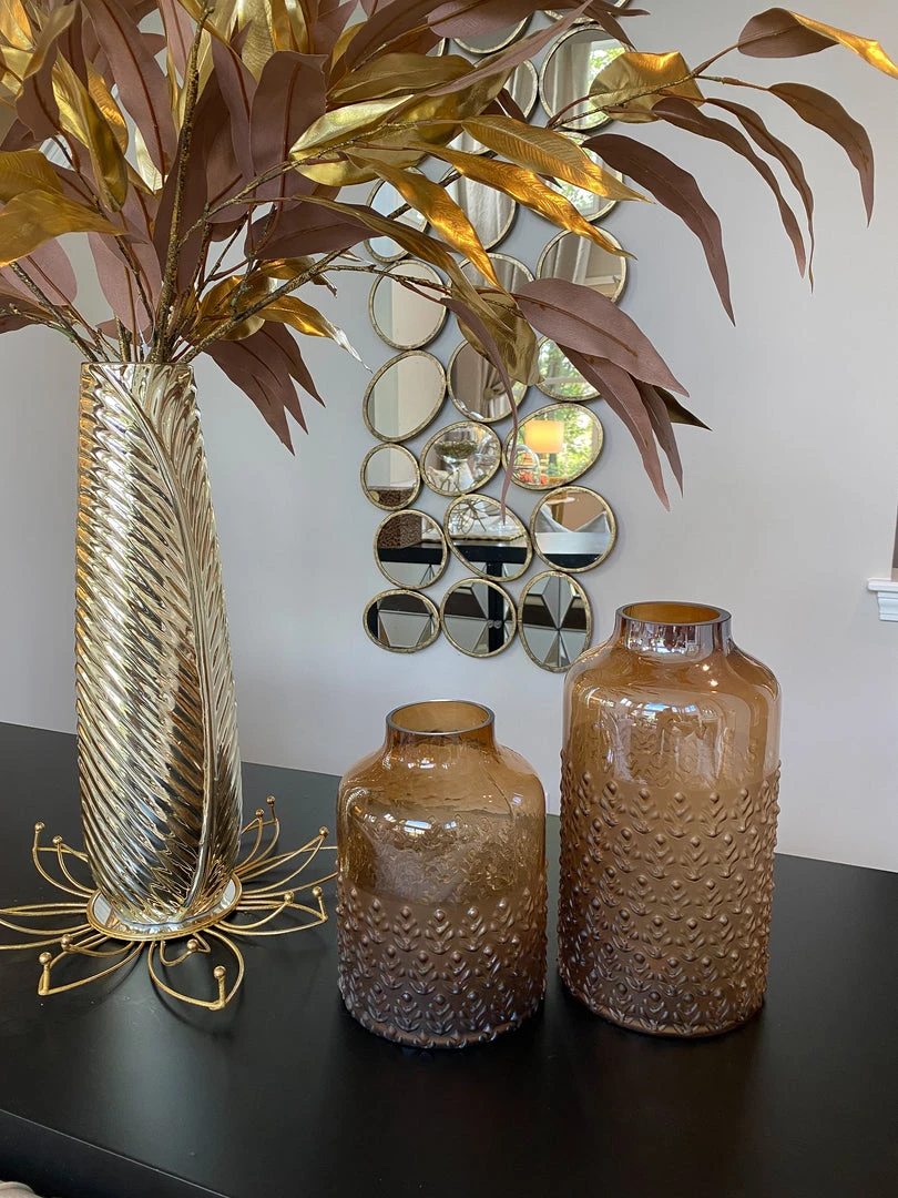 Inspire Me! Home Decor Amber Glass Textured Vase (2 Sizes)