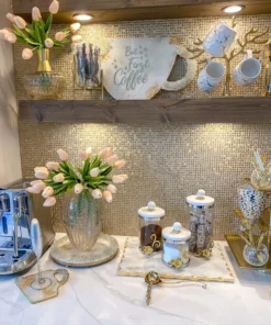 Inspire Me! Home Decor Amber Glass Vase With Gold Neck (2 Sizes)