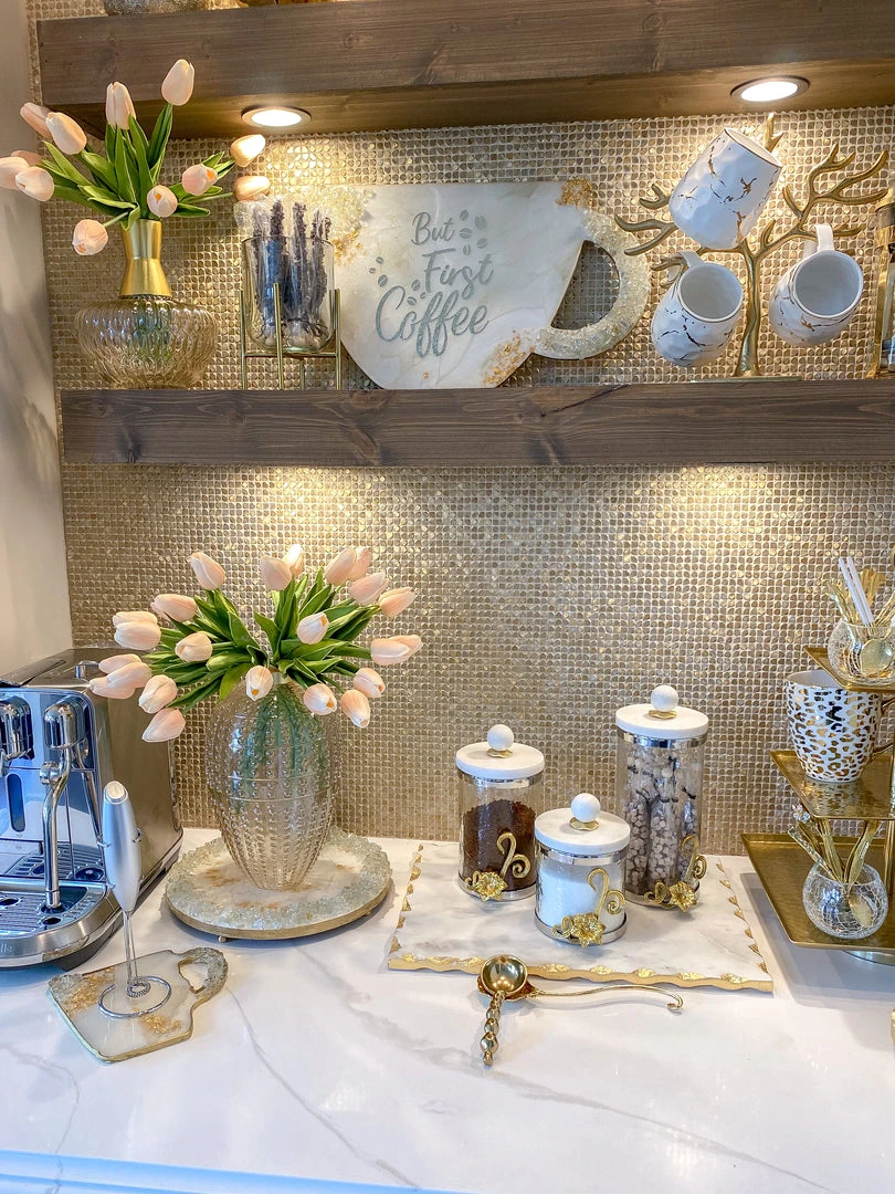 Inspire Me! Home Decor Amber Glass Vase With Gold Neck (2 Sizes)