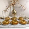 Inspire Me! Home Decor Glass Teacup Set With Gold Hammered Texture (Set Of 6)