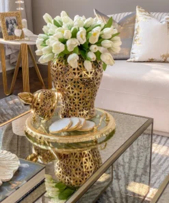 Inspire Me! Home Decor Real Touch White Open Tulip Bundle