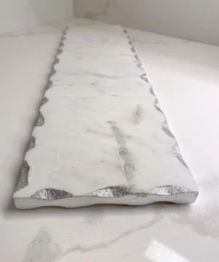 Inspire Me! Home Decor Marble Metallic Edged Rectangle Tray (2 Colors)