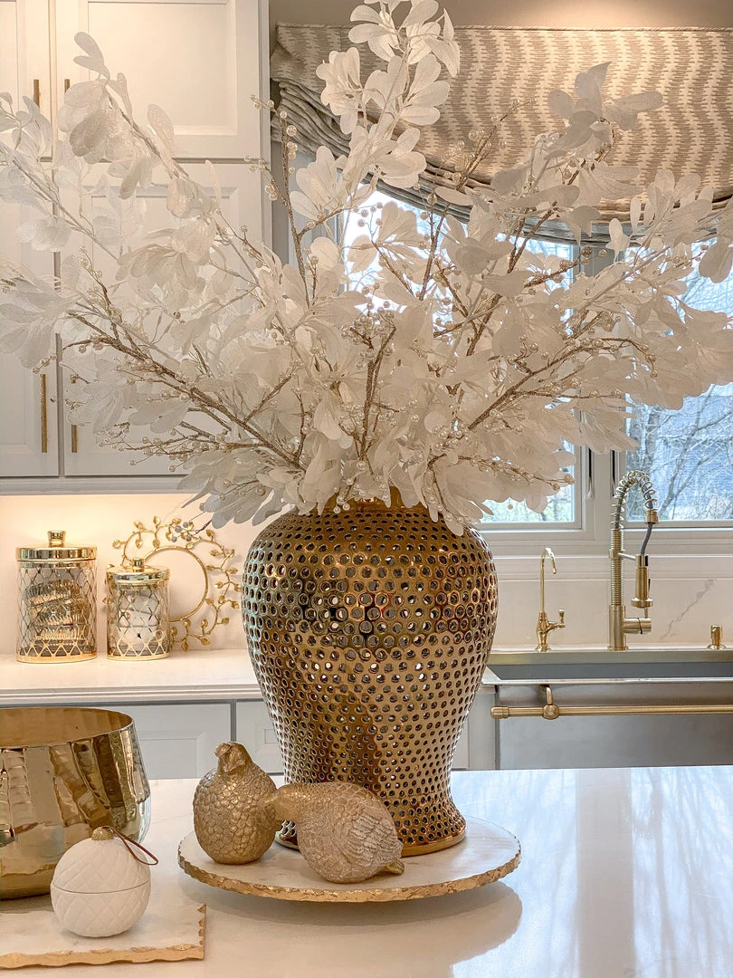 Inspire Me! Home Decor Gold Glitter Pearl Stem