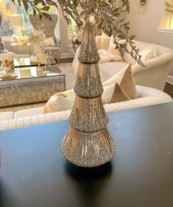 Inspire Me! Home Decor Tall Mercury Glass Tree With Glitter Gold
