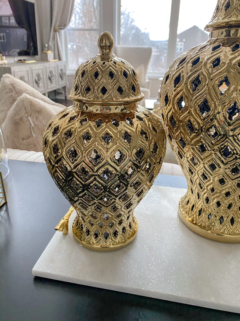 Inspire Me! Home Decor Small Gold Ginger Jar