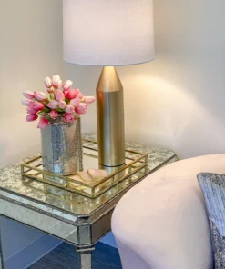 Inspire Me! Home Decor Large Gold Square Mirror Glass Tray