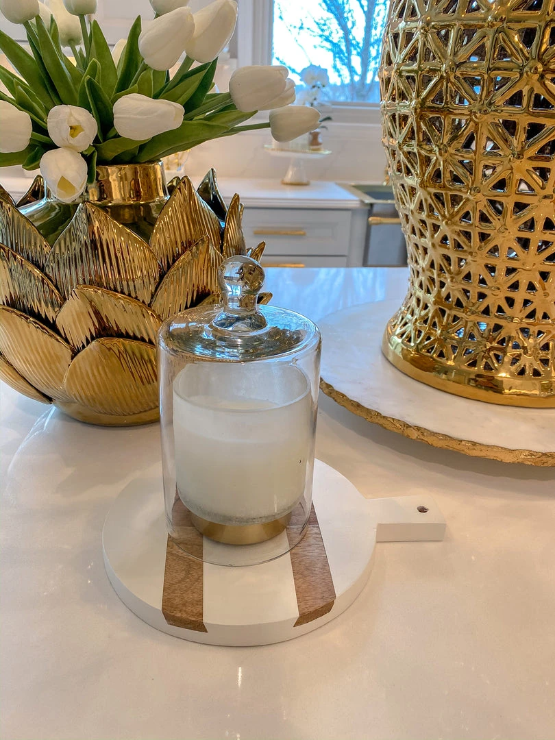 Inspire Me! Home Decor KITCHEN White Wash Mango Wood Paddle Board W/ Spreader (2 Shapes)