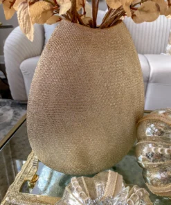 Inspire Me! Home Decor Ceramic Textured Metallic Vase ( Gold & Silver )