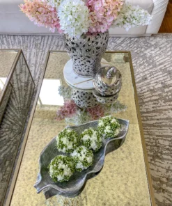 Inspire Me! Home Decor Silver Oblong Leaf Tray