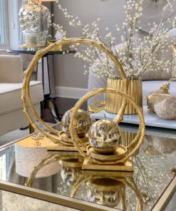 Inspire Me! Home Decor Circular Gold Metal Candle Holder (2 Sizes)