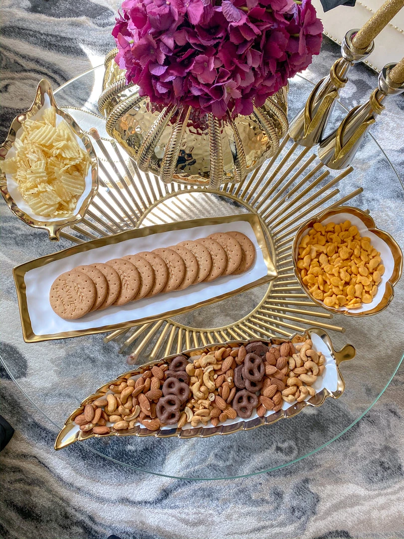 Inspire Me! Home Decor Gold Edge Flower Bowl