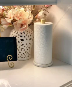 Inspire Me! Home Decor Paper Towel & Napkin Holders Marble And Brass Paper Towel Holder