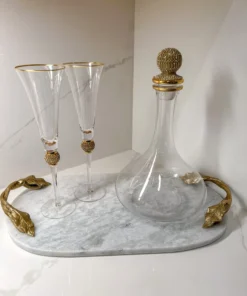 Inspire Me! Home Decor Gold Decanter With Crystal Stopper