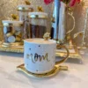Inspire Me! Home Decor "Mom" Gold & White Tile Mug