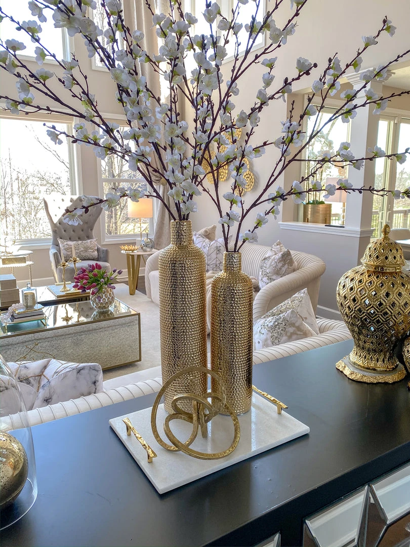 Inspire Me! Home Decor Gold Textured Abstract Sculpture (2 Sizes)