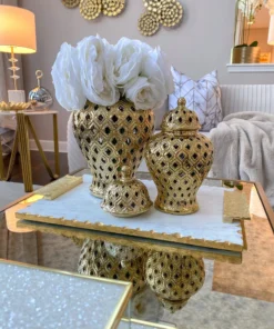 Inspire Me! Home Decor Small Gold Ginger Jar