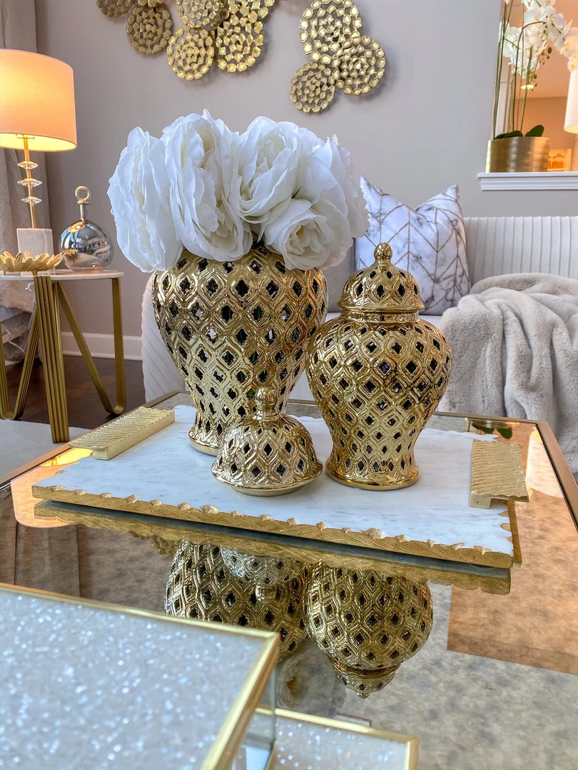 Inspire Me! Home Decor Small Gold Ginger Jar