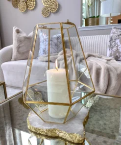 Inspire Me! Home Decor Gold And Glass Lantern
