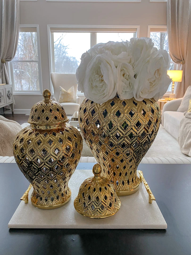 Inspire Me! Home Decor Small Gold Ginger Jar