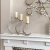 Inspire Me! Home Decor Silver Semi-Circle W/ Marble Top Candle Holder (3 Sizes)