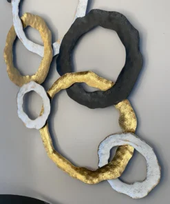 Inspire Me! Home Decor WALL ART & MIRRORS Gold, Black And White Circle Wall Decor