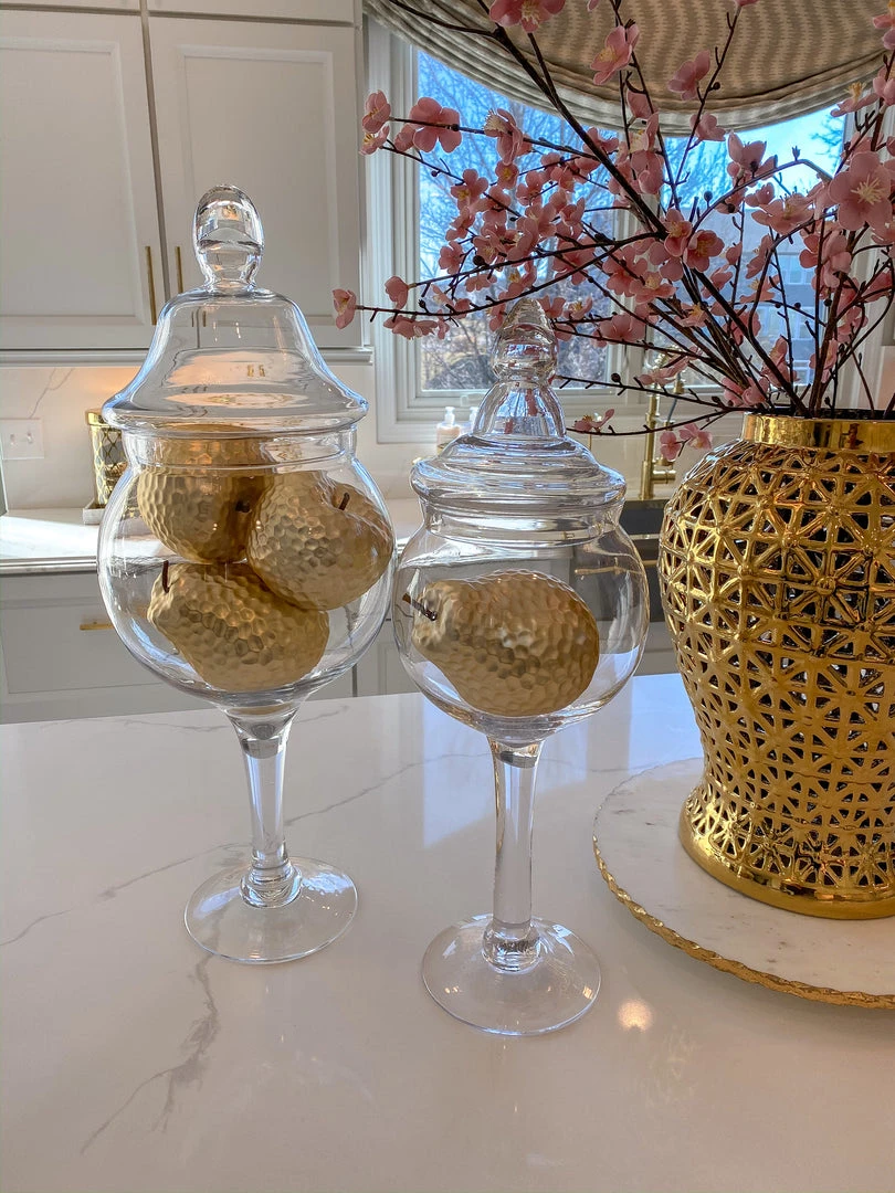 Inspire Me! Home Decor Matte Gold Large Ceramic Hammered Fruits (2 Styles)