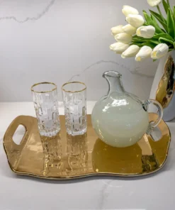 Inspire Me! Home Decor Gold Tray With Handles
