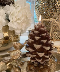 Inspire Me! Home Decor Large Glitter Pinecone Candle