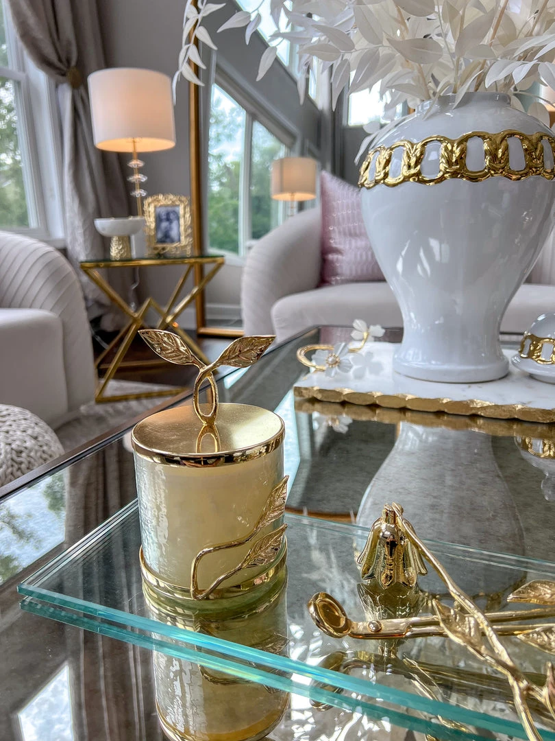 Inspire Me! Home Decor Gold Leaf Candle Bundle