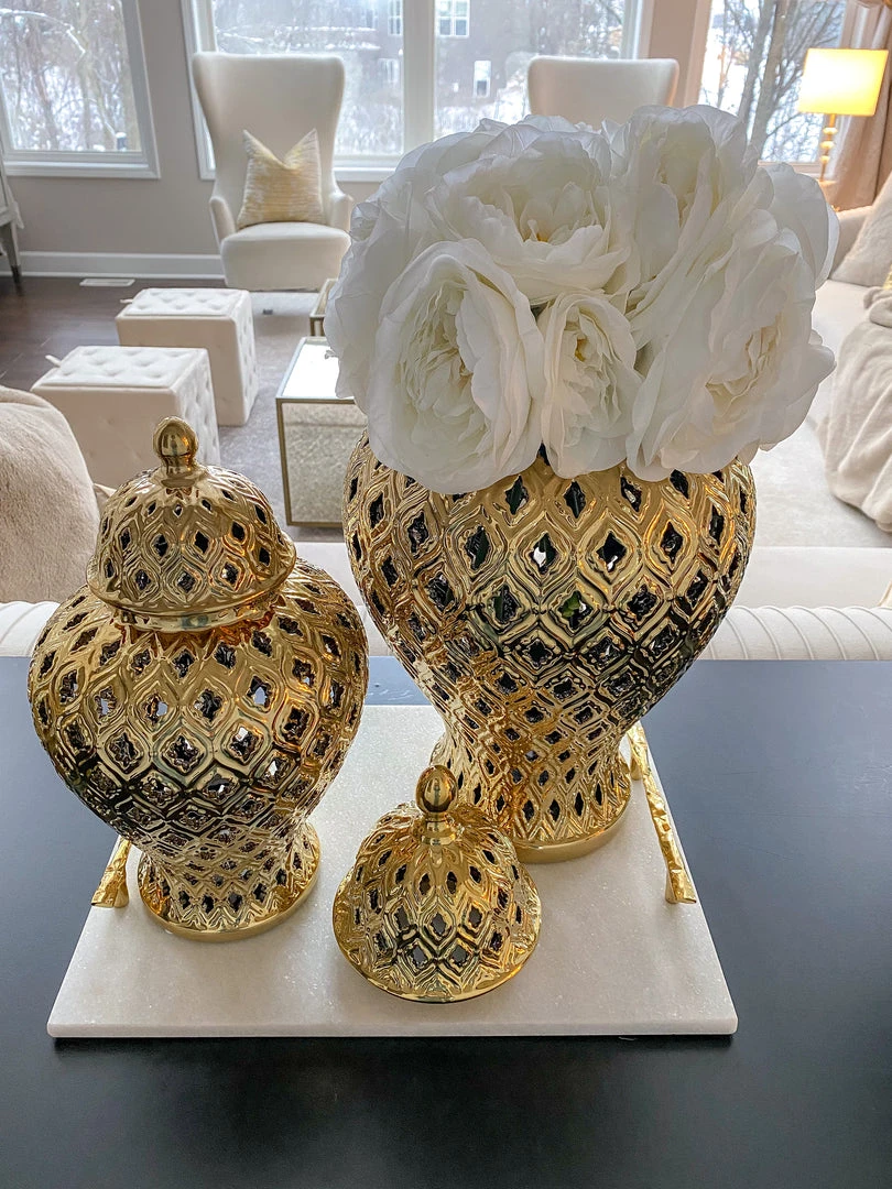 Inspire Me! Home Decor Small Gold Ginger Jar