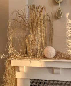 Inspire Me! Home Decor Gold Oversized Beaded White And Pearl Ornament (2 Sizes)