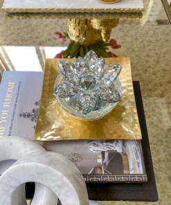 Inspire Me! Home Decor Crystal Lotus Top Candle (2 Colors)