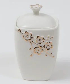 Inspire Me! Home Decor Tea Set With Gold Floral Design (3 Items Sold Separately)