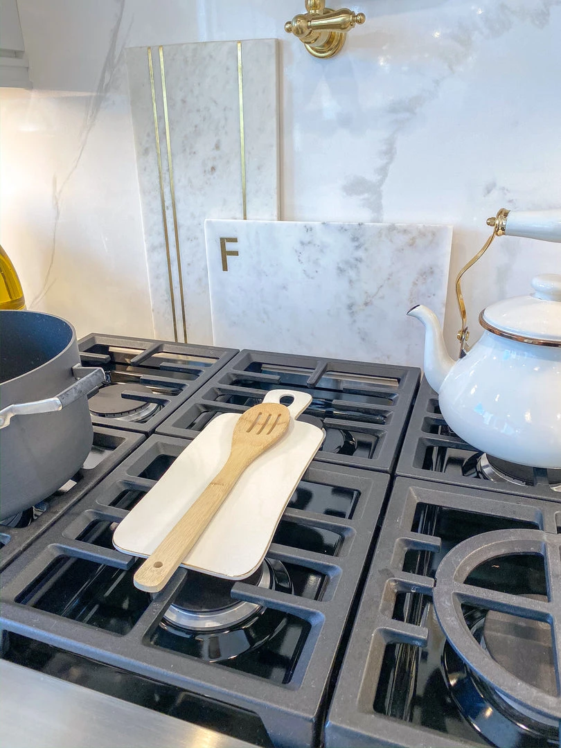 Inspire Me! Home Decor White Ceramic Rectangle Tray W/ Gold Trim KITCHEN