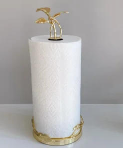 Inspire Me! Home Decor Gold Leaf Detailed Paper Towel Holder