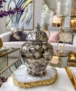 Inspire Me! Home Decor Silver Extra Mini Ginger Jar