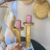 Inspire Me! Home Decor Pink Brushed Metallic Pillar Candle