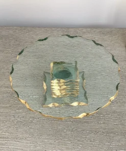 Inspire Me! Home Decor Stacked Glass Cake Stand With Textured Gold Rim (2 Sizes )
