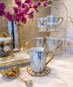 Inspire Me! Home Decor 16 Oz. Abstract Gold Pattern Print Mugs - (6 Designs)