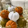 Inspire Me! Home Decor White Velvet Mini Pumpkin With Gold Stem