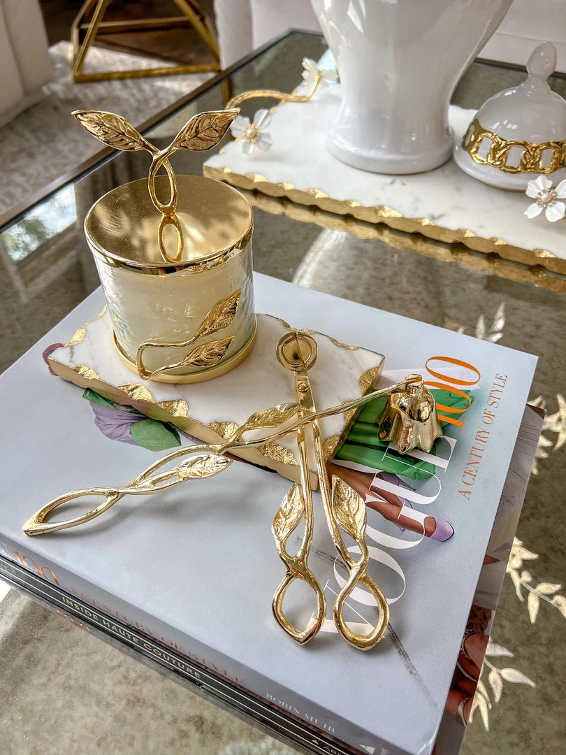 Inspire Me! Home Decor Gold Leaf Candle Bundle