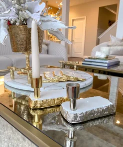 Inspire Me! Home Decor White Enameled Metal Candle Holder (2 Colors)