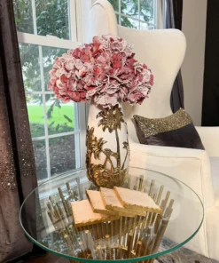 Inspire Me! Home Decor 27" Mauve Snow Sprinkle Hydrangea Stem