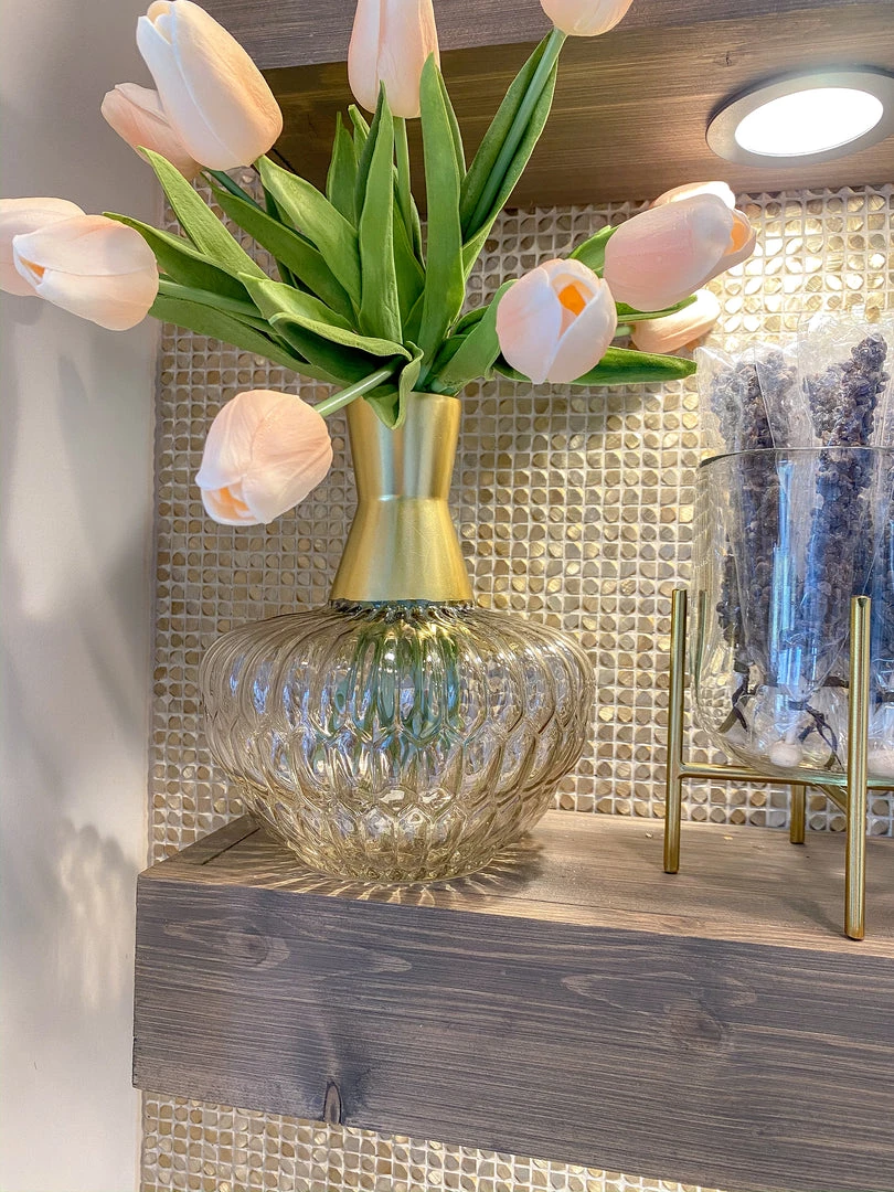 Inspire Me! Home Decor Amber Glass Vase With Gold Neck (2 Sizes)